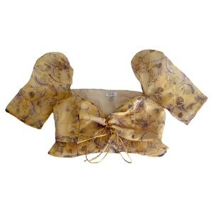 Tobi Yellow Floral Women's Top Spring